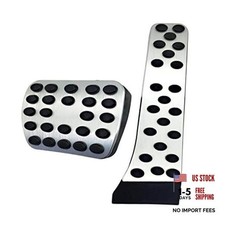 Anti-Slip Aluminum Brake Gas Pedal Pads, Auto No Drilling Accelerator Silver