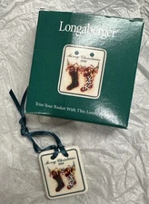 Longaberger Basket Tie On 1998 Merry Christmas W/ ORIGINAL BOX!