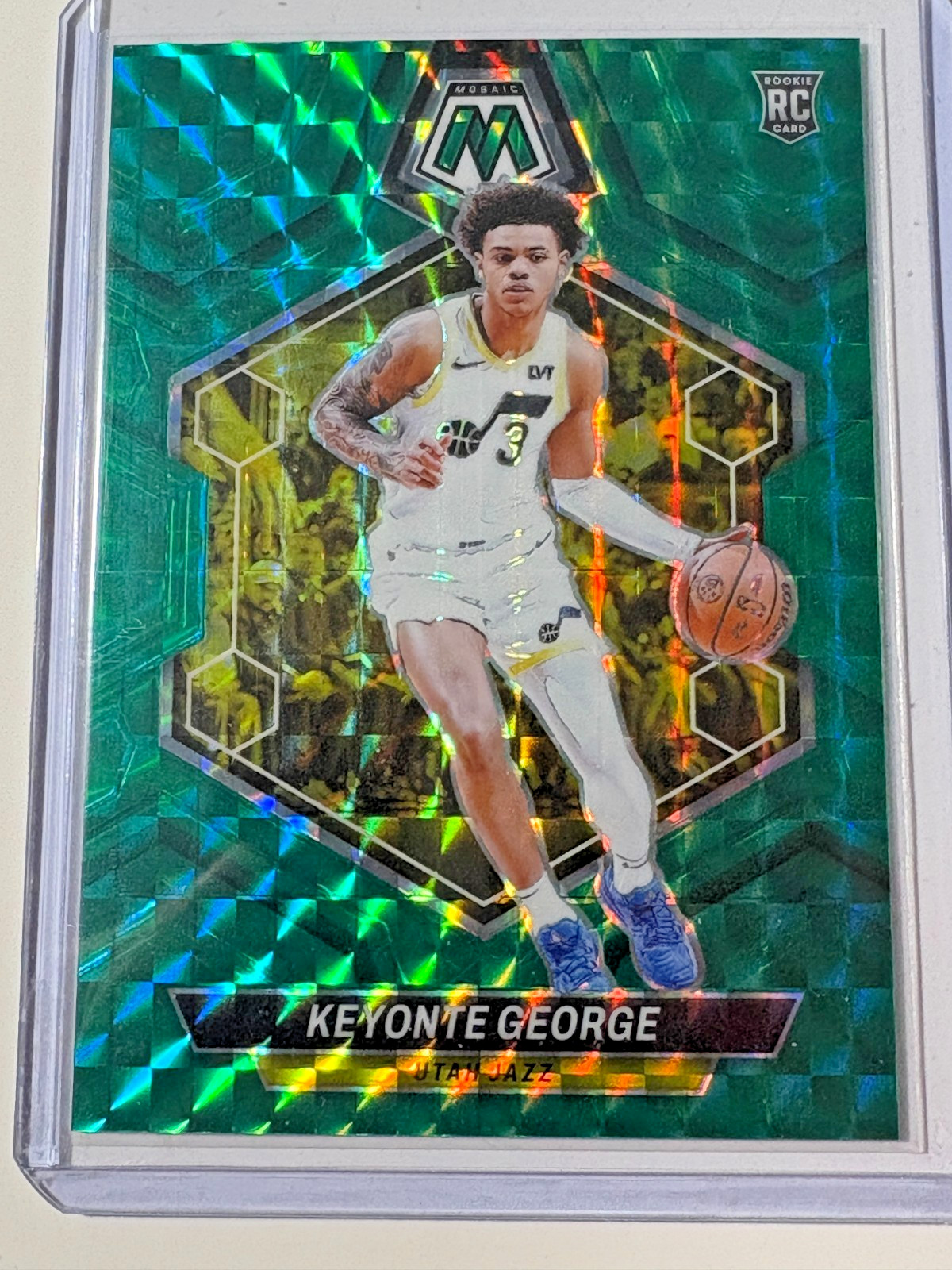 Keyonte George 2023-24 Mosaic Mosaic Teal #222 Jazz! (RC) 05/75