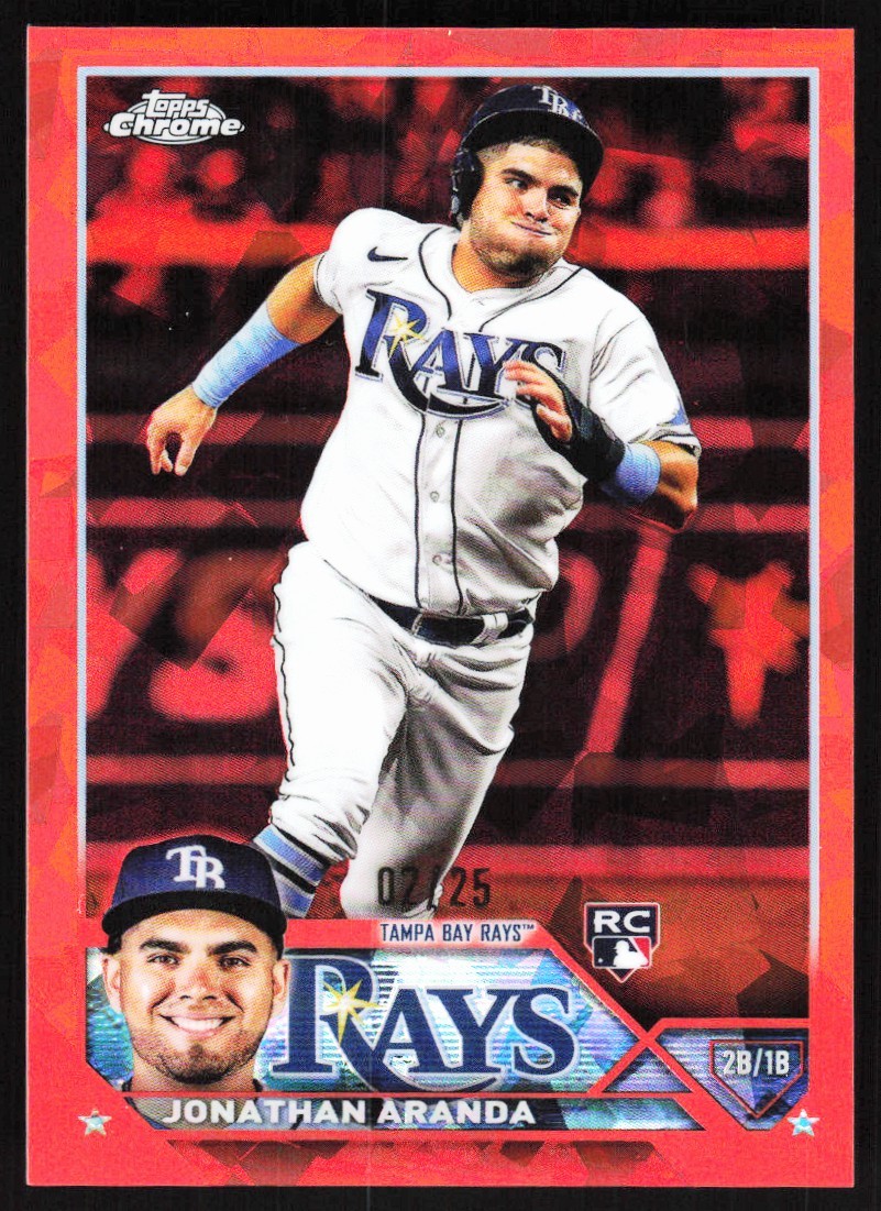 Jonathan Aranda 2023 Topps Chrome Sapphire Orange RC /25 #154 Rookie Card