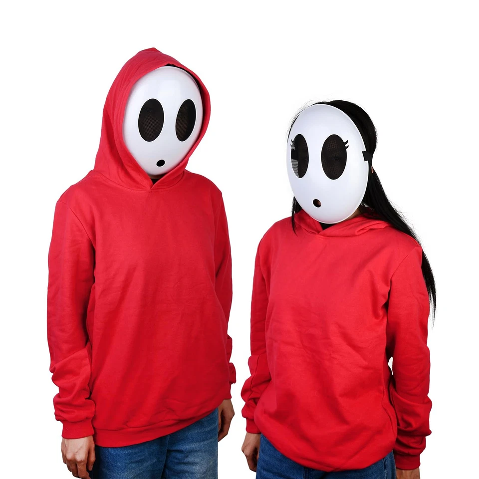 White Shy Guy Mask for Girls - Full Face Halloween Costume Prop Accessories - Image 4 of 4