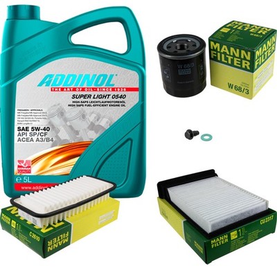 MANN Inspektionspaket 5L ADDINOL 0540 SUPER LIGHT 5W-40 für Toyota Aygo