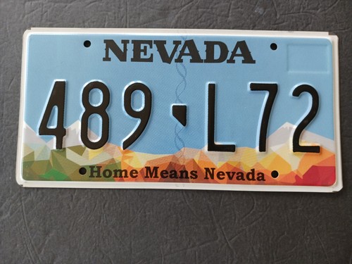 2017 Nevada Auto Car Truck License Plate  489 L72 Home Means Nevada