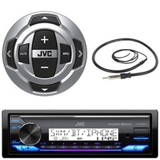 JVC KD-X38MBS 1DIN Marine Bluetooth Receiver W/Wired Remote, 40" Radio Antenna