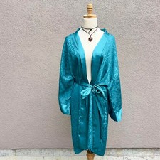 Vintage Victoria's Secret Gold Label Embossed Satin Robe Sleepwear Loungewear