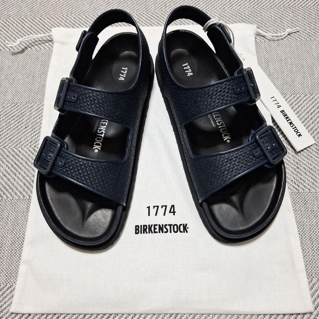 BIRKENSTOCK Milano Raffia 1774 Sandals Dark Navy Regular Size 43