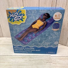 NEW!  H2O Go Summer Colors Deluxe Floating Mat 6ft