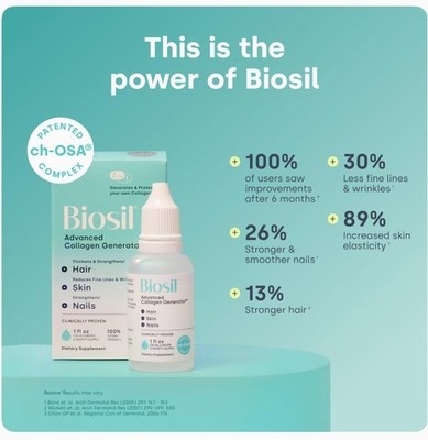 BioSil Collagen Generator ch-OSA Liquid Drops 1 fl oz Vegan Friendly