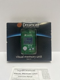 Sega Dreamcast Visual Memory Unit VMU OEM Green - Complete In open Box TESTED 