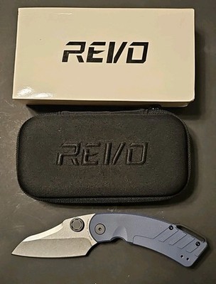 REVO Recoil Liner Lock A/O Folding Knife 9Cr18MoV Blue G10 Cleaver Blade