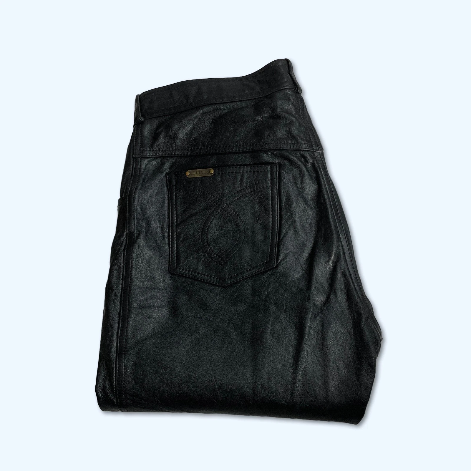LINUS Mens 100% Genuine Leather Motorcycle Trousers Pants W31" L30" Rider Rock