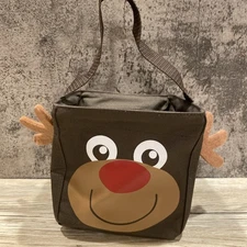 Thirty One Reindeer Bag with Handle Little Carry All Caddy Utility Tote Bag