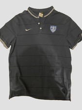 Vintage Nike US Soccer USMNT Polo Shirt Navy Striped Men's XL Crest Logo