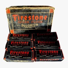 1946 T-20-f Vintage Firestone Spark Plug 6 Pc. Lot Wtattered Box Af