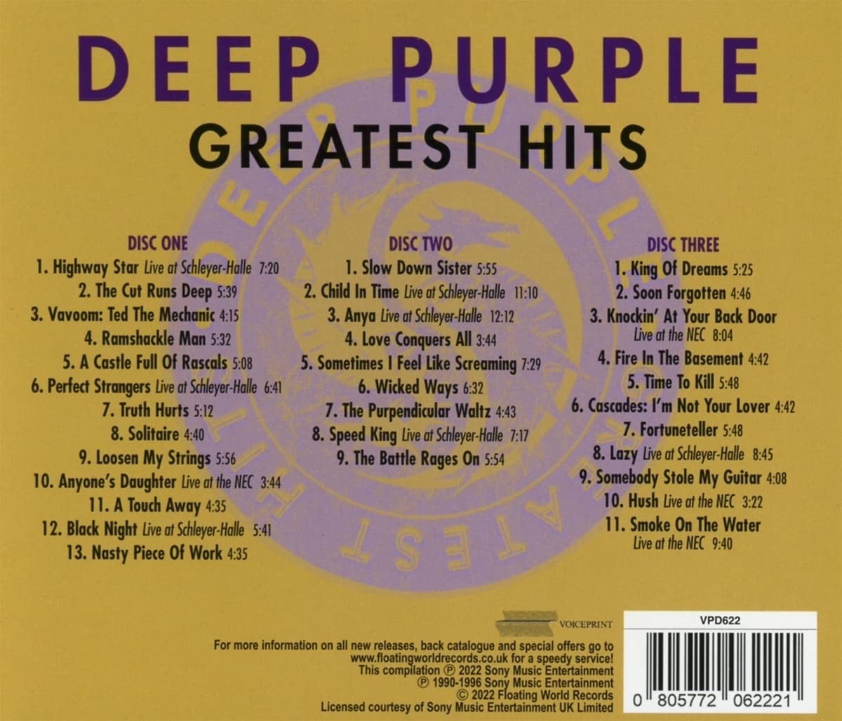 Deep Purple – Greatest Hits 3 CD Box Set - Compilation Album - NEW