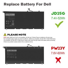 Battery for Dell XPS 13 9350 XPS 13 9343 Series P54G001 P54G002 JD25G 0DRRP