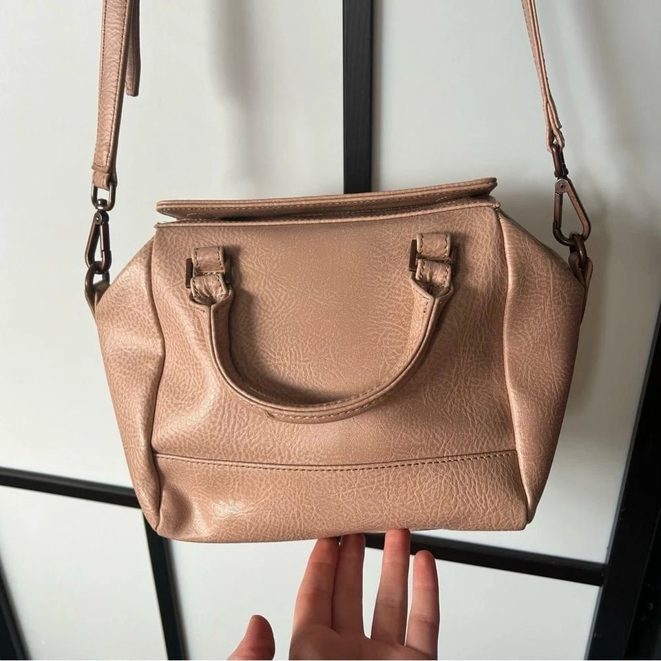 Matt & Nat Doctor Style Magnetic Closure Pink Champagne Beige Hand/Shoulder Bag — 第 3/4 张图片