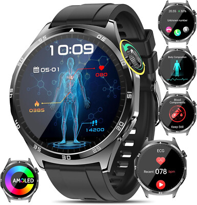 Smartwatch Herren Damen mit Telefonfunktion Armbanduhr für iPhone Samsung Huawei