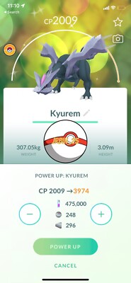 Pokémon Go  Shiny Kyurem Lv 50 - Legacy Move -Glaciate -  Trade Go  Shiny