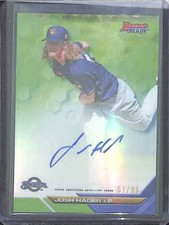 2017 Bowman's Best Green Autograph #B16-JH Josh Hader No 67 of 99