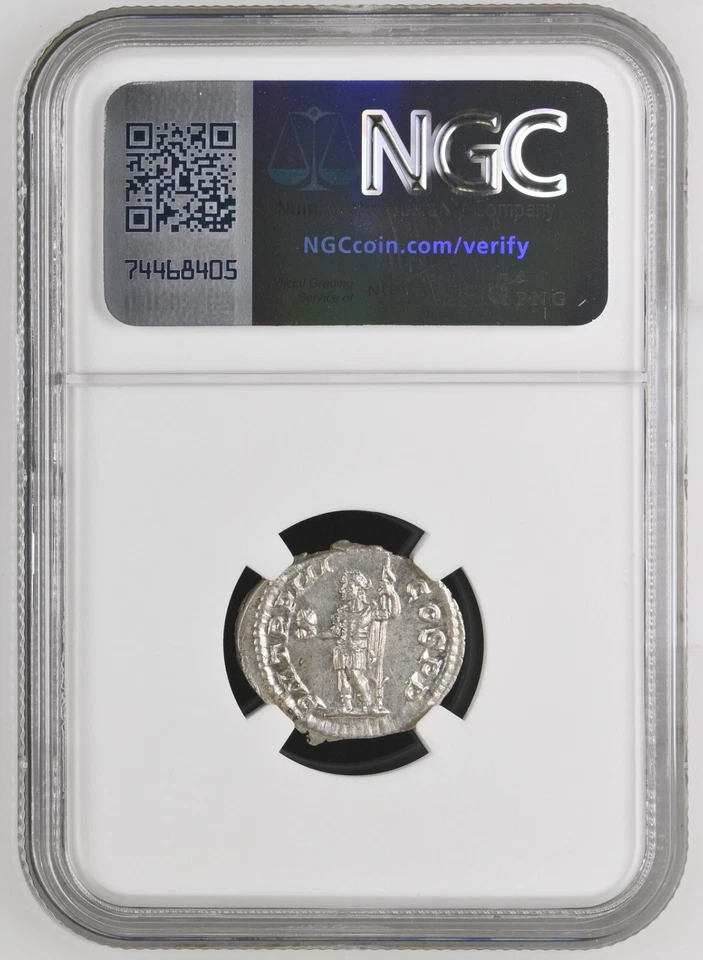 Roman Empire Sev. Alexander AD 222-235 AR Denarius (2.99g) rv emperor NGC Ch AU - Image 2 of 4