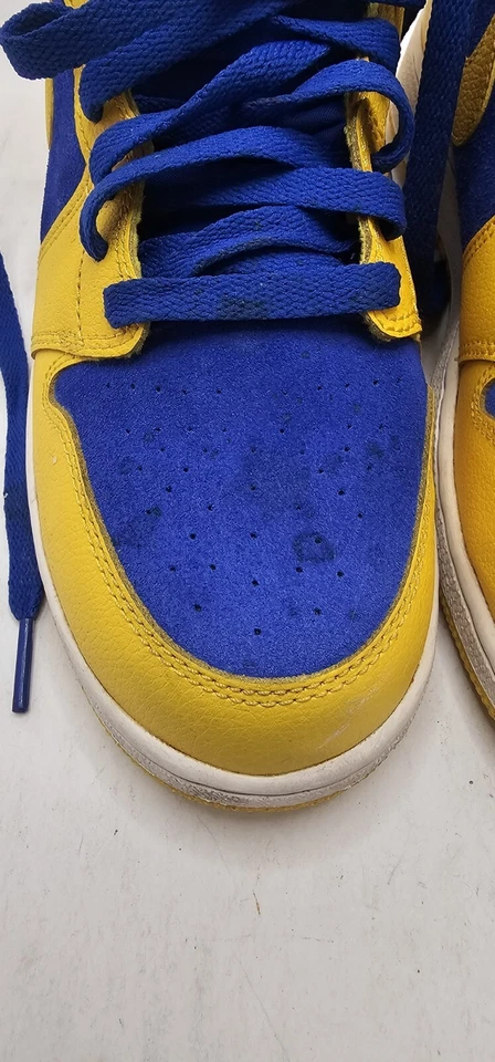  Nike Air Jordan Retro 1 Alto OG Amarillo Laney Talla 6Y Azul 2013 575441 707 (E3) Foto 3 de 4