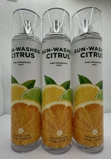 Bath & Body Works Sun-Washed Citrus Fine Fragrance Mist 8 oz x3