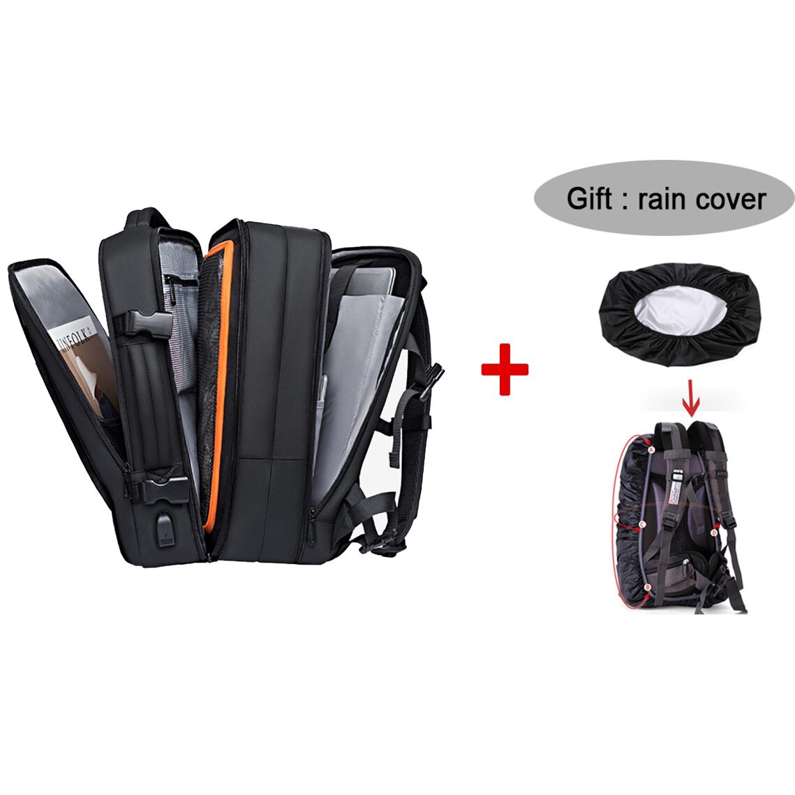 Stylish Expandable 17.3in USB Travel Backpack for Men - Business Ready-image