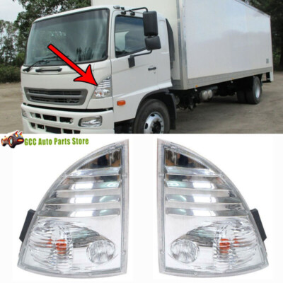Lámpara De Esquina Delantera Izquierda Para Camiones Hino 500 (Ranger, Fc, Fd, Etc.) - Color Cromo, Luz Amarilla