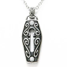 Unlock Necklace Keyhole white Cubic Zirconia stainless steel pendant By Controse