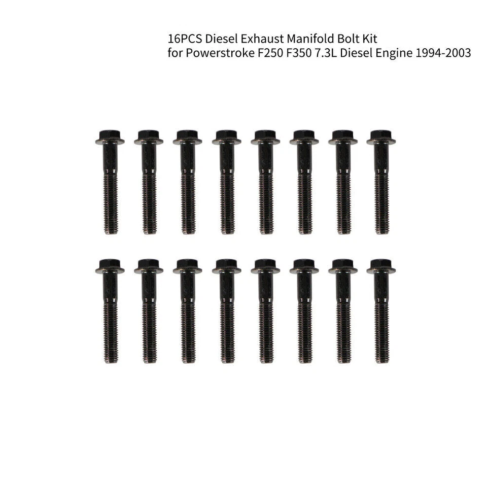 Kit de pernos de colector de escape para motor diésel Powerstroke 94-03 Ford 7,3 L F250 F35 Foto 2 de 4