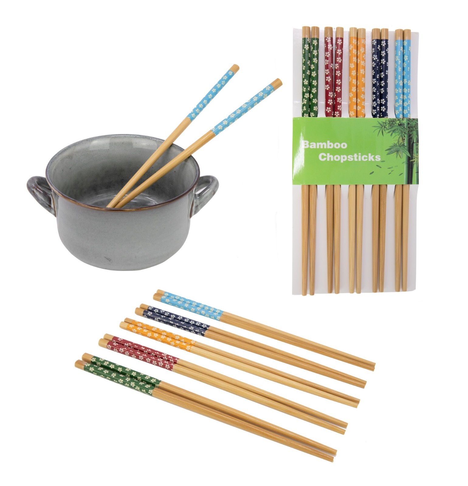 Palillos de madera de bambú reutilizables comida oriental china japonesa 24 cm 5/10/20 piezas
