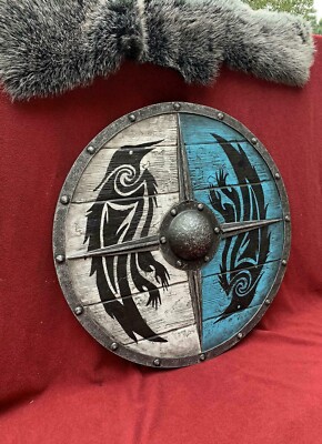 Mittelalterlich Eivor Valhalla Raven Shield Authentisch Kampferprobte Viking