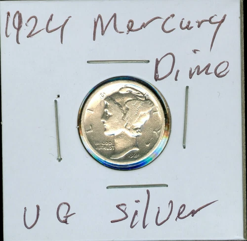 1924 Silver Mercury Dime VG