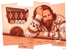 THE BIG LEBOWSKI Bowling Bar Movie Film Poster Giclee Print Art 24x18 Mondo