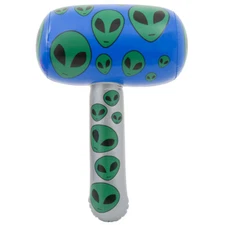 22"  Blue Alien Mallet Inflatable - Space - Inflate Blow Up Toy Party Decoration