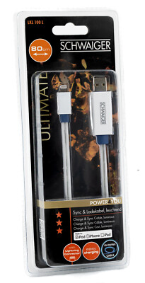 USB Apple iPhone X 11 12 iPad iPod Lade Daten Kabel MFi Schwaiger ULTIMATE 335