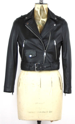 Lab Damen ''Dancing in the street'' Cropped Leder Bikerjacke B136