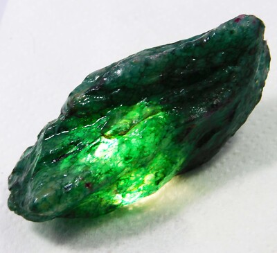 Certified 232.35 Ct Colombian Green Emerald Natural Rough Huge Loose Gemstone