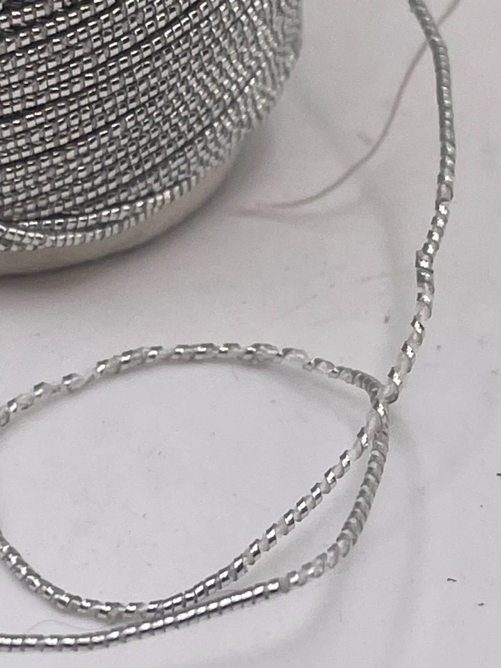 109"+Yd Metallic Silver Hand/Sewing Machine String 1.5mm Use Hair/Necklace craft - Image 3 of 4