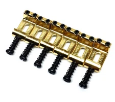 Genuine Fender GOLD Narrow 2-1/16" Logo Saddles for Fender Stratocaster/Strat®