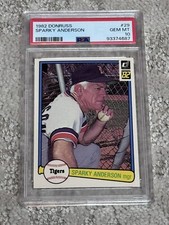 PSA 10 GEM MINT BASEBALL CARD 1982 DONRUSS HOF SPARKY ANDERSON DETROIT TIGERS