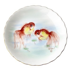 Singapore Airlines Goldfish 6" Wall Plate Nancy Gan Narumi China Lunar Japan