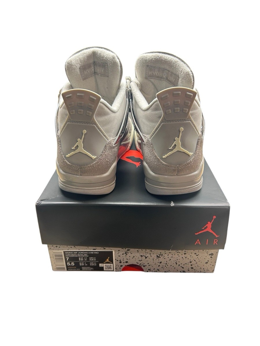 Womens Nike Jordan 4 Retro Natural Grey SIZE 7 With Box | eBay