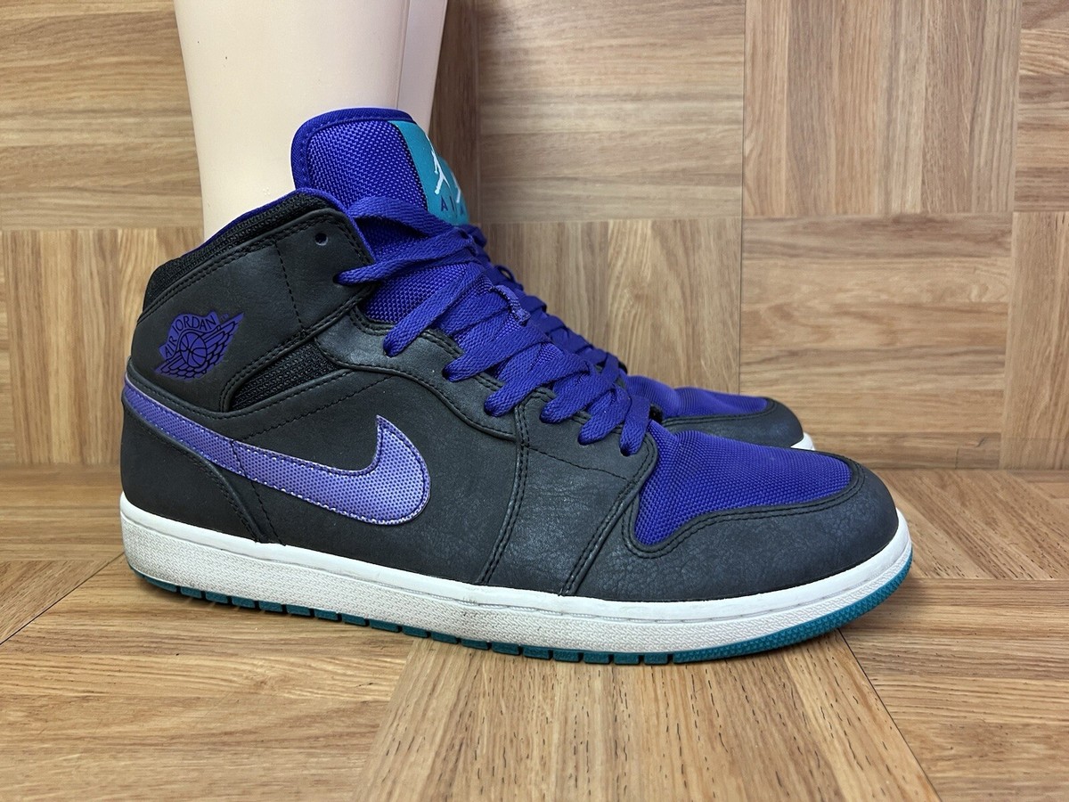 RARE🔥 Size 13 - Nike Air Jordan 1 Mid Grape Anthracite 2012 Men's