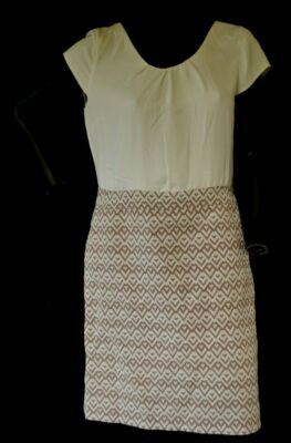 COMMA dress shift dress white beige knee length size 38