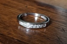 10k White Gold Diamond wedding- Anniversary Band ring 475