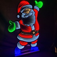 Led Weihnachtsmann Infinity 60 Cm HolzstäNder Weihnachtsdeko Tischdekoration