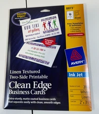 NEW Avery Ink Jet Linen Textured Two-Side Printable Clean Edge Business Cards