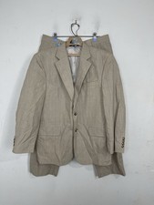 Jos A Bank Men Suit 42 Beige Plaid Wedding Wool Blend Blazer 2 pc Pants 34x28